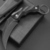 Ccanku C1692 Carbon Fiber Fixed Blade Knife,D2 Steel G10 Handle 4 Inches Camping EDC Tools Survival Claw Teeth Knife with Kydex Sheaths(Black)   view 2