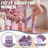 ANTSANG Womens Fuzzy Socks Fluffy Slipper Cozy Cabin Winter Soft Fleece Warm Comfy Thick Christmas Gift Socks (Horizontal Bars) view 4