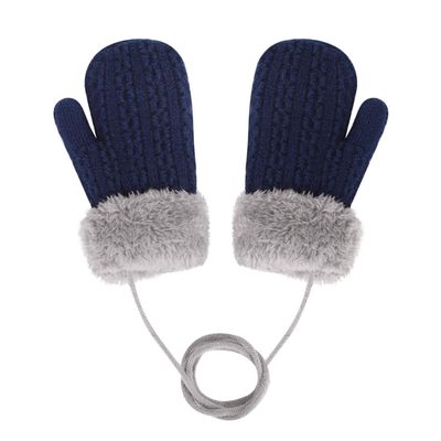 Baby Mittens Kids Warm Winter Snow Gloves Toddler Ski Gloves Mittens on String