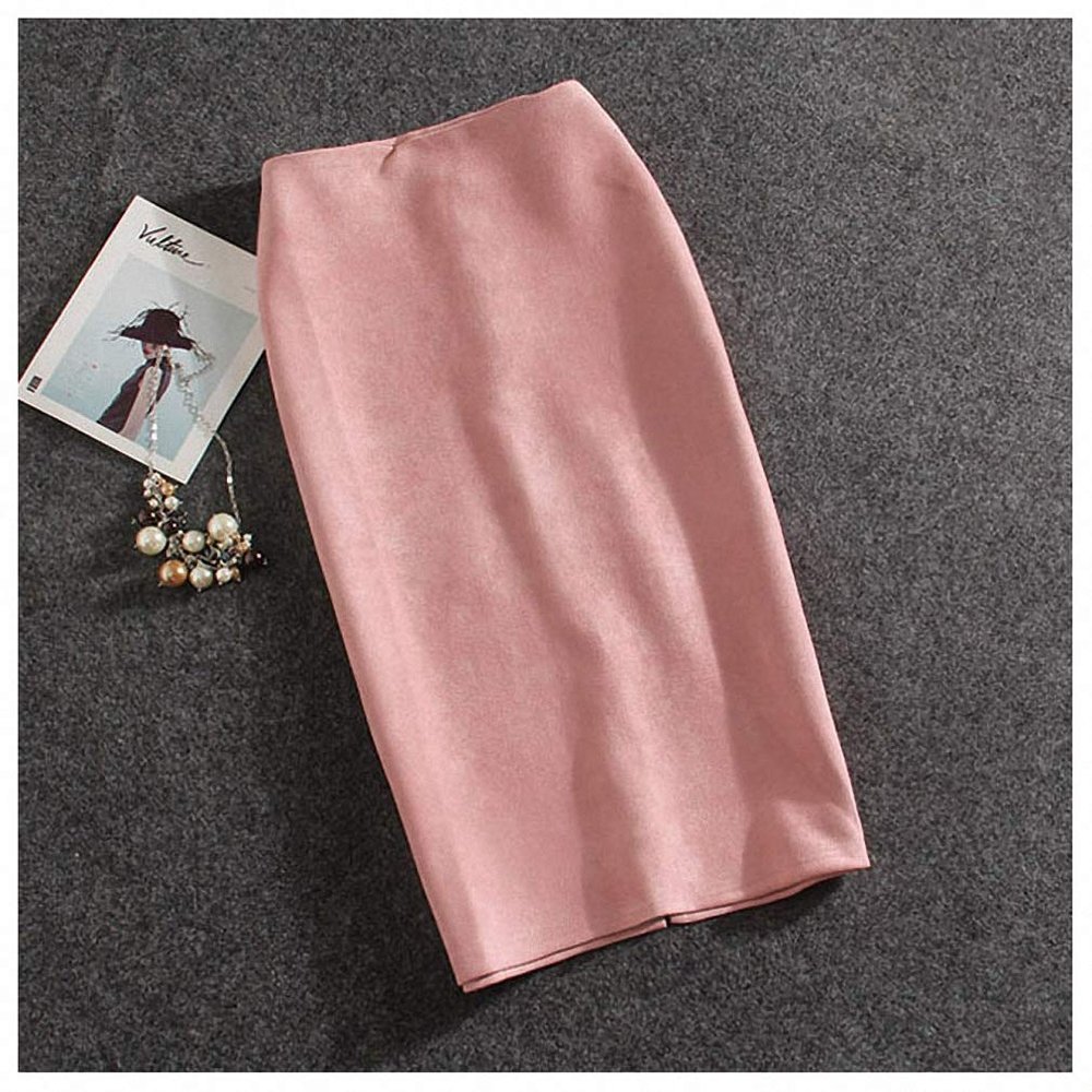 Dawery Women Skirts Suede Split Thick Stretchy Skirt Female Pencil Skirts Plus Size 10 L