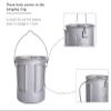 usharedo Outdoor 750ml Titanium Pot with Lid Folding Handle Camping Hiking Picnic Ultralight Portable Water Bottle view 3
