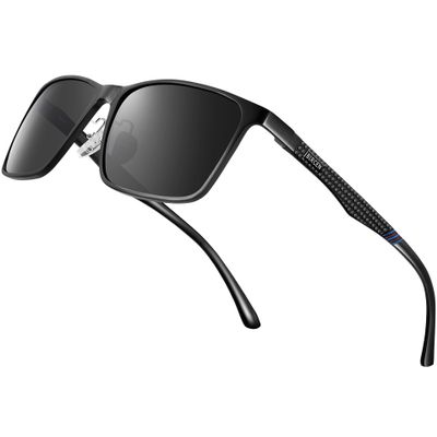 BIRCEN Polarized Mens Sunglasses for Driving: UV Protection Al-Mg Metal Sunglasses Lightweight Shades for Fishing Travel Golf