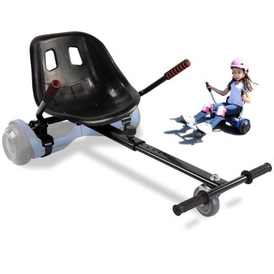 Hoverboard Seat Attachment for Self Balancing Scooter, Go Kart Conversion Kit with Adjustable Frame, Hover Board Accessories for Kids Adults, Wide Chair, Easy to Control, Fits 6.5'' 8'' 10'', Black