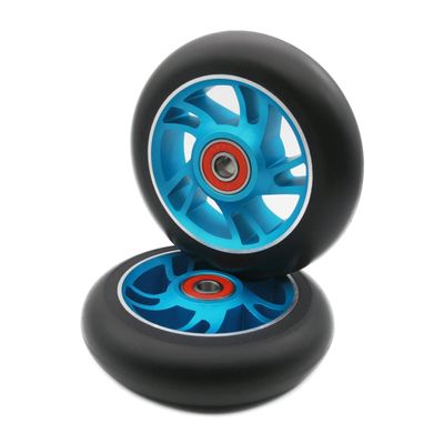 2Pcs 100 mm Pro Stunt Scooter Wheels with Abec 9 Bearings for MGP/Razor/Lucky/Envy/Vokul Pro Scooters Replacement Wheels (Blue)