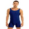 renvena Men's Adult Stretchy One Piece Tank Leotard Biketard Sports Workout Sleeveless Wrestling Singlet Bodysuit Navy Blue X-Large view 1