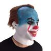 Blue White Face Clown Latex Mask Brown Short Hair Red Nose Headwear Horror Party Decoration Props Scary Halloween Full Headpiece view 1