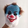 Blue White Face Clown Latex Mask Brown Short Hair Red Nose Headwear Horror Party Decoration Props Scary Halloween Full Headpiece view 2