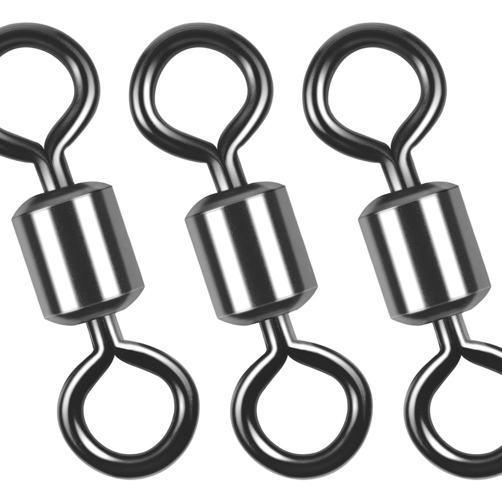 Barrel Swivels Fishing Tackle, 20/80pcs Heavy Duty Fishing Swivel Connector Stainless Steel Black Nickel Rolling Swivels Saltwater Freshwater 30-1322lb