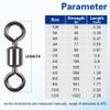 Barrel Swivels Fishing Tackle, 20/80pcs Heavy Duty Fishing Swivel Connector Stainless Steel Black Nickel Rolling Swivels Saltwater Freshwater 30-1322lb view 2
