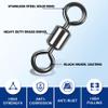 Barrel Swivels Fishing Tackle, 20/80pcs Heavy Duty Fishing Swivel Connector Stainless Steel Black Nickel Rolling Swivels Saltwater Freshwater 30-1322lb view 3