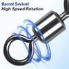 Barrel Swivels Fishing Tackle, 20/80pcs Heavy Duty Fishing Swivel Connector Stainless Steel Black Nickel Rolling Swivels Saltwater Freshwater 30-1322lb view 4