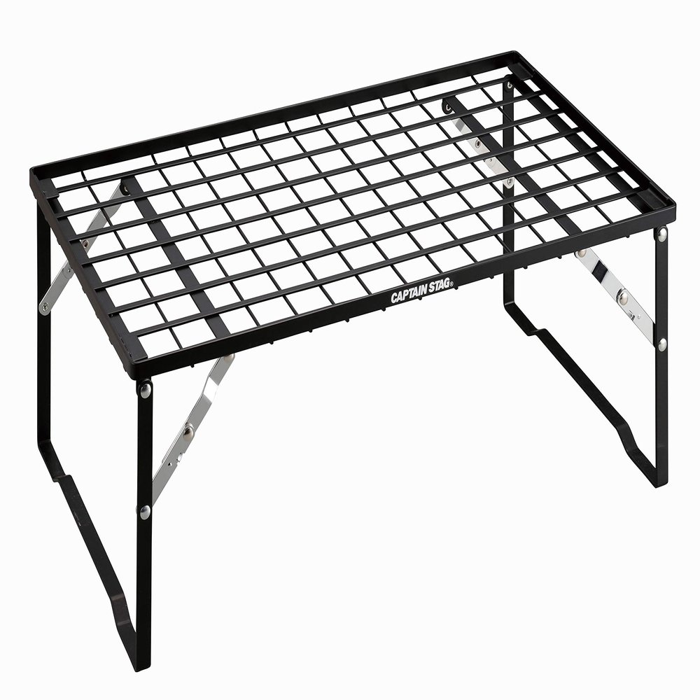 Captain Stag UL-4001 Stacking Rack, Field Rack, Folding Rack, Width 23.6 x Depth 13.8 x Height 9.1 inches (600 x 350 x 230 mm), Load Capacity 66.1 lbs (30 kg), Stackable
