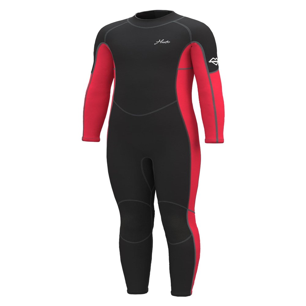Hevto Kids Wetsuit for Boys Girls Child Youth Teen Size 16 Year Old 3/2mm Neoprene Wet Suit Full Body Thermal Swimsuit Swimming Wetsuit in Cold Water (K1-Red, 16)