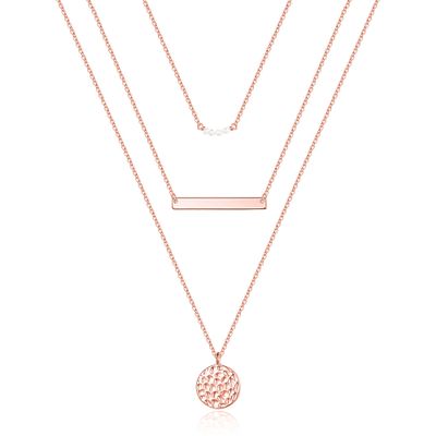 Turandoss Necklaces for Women - Dainty Layering Bar Necklaces for Women Adjustable Choker Necklace Simple Rose Necklace for Women