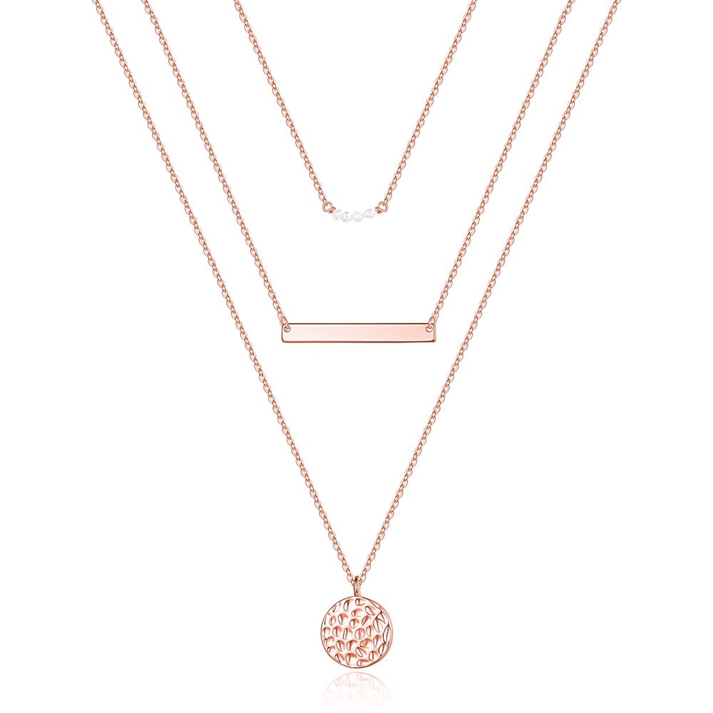 Turandoss Necklaces for Women - Dainty Layering Bar Necklaces for Women Adjustable Choker Necklace Simple Rose Necklace for Women