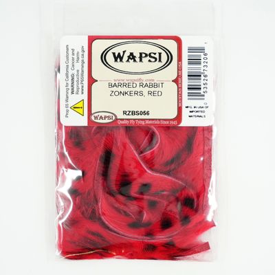 Barred Rabbit Zonker Strips, Red