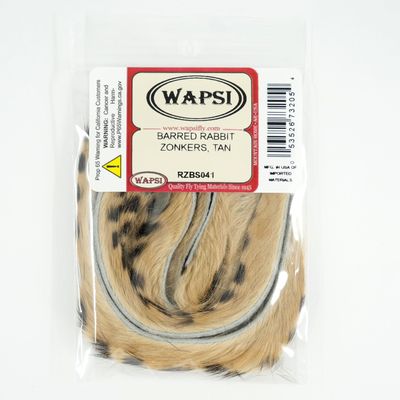 Barred Rabbit Zonker Strips, Tan