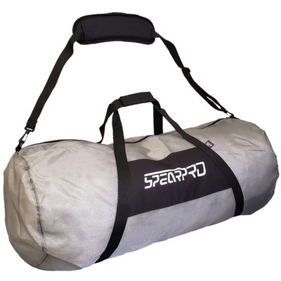 SpearPro Extra Large Mesh Duffle Dive Gear Bag with Padded Shoulder Strap | Fits Long Fins for Freediving, Spearfishing, Scuba Diving, Snorkeling, Swimming, Beach and Sports Equipment