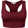 HATOPANTS Sleeveless Racerback Crop Tank Top Camisole Backless Scoop Neck Shirts DKBUR M view 1