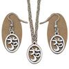 Antique Silver Spiritual Yoga Om Charm Oval Shape Mandala Jewelry Sets for Women OM Ohm Symbol Necklace view 1