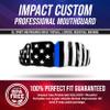 Impact All Sports Mouthguard Lacrosse, Football, Hockey, Basketball, Jiu-Jitsu, and More, Breathable Mouthguard for Youth Adults, Professional Custom-Fit, Police Blue Line Flag view 2