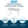 Camco Aluminum Roll-Up Campsite Table with Carrying Bag - Ideal for Tailgating, Camping, The Beach, Parties and More - Lightweight Design and Rust Resistant (51896) view 4