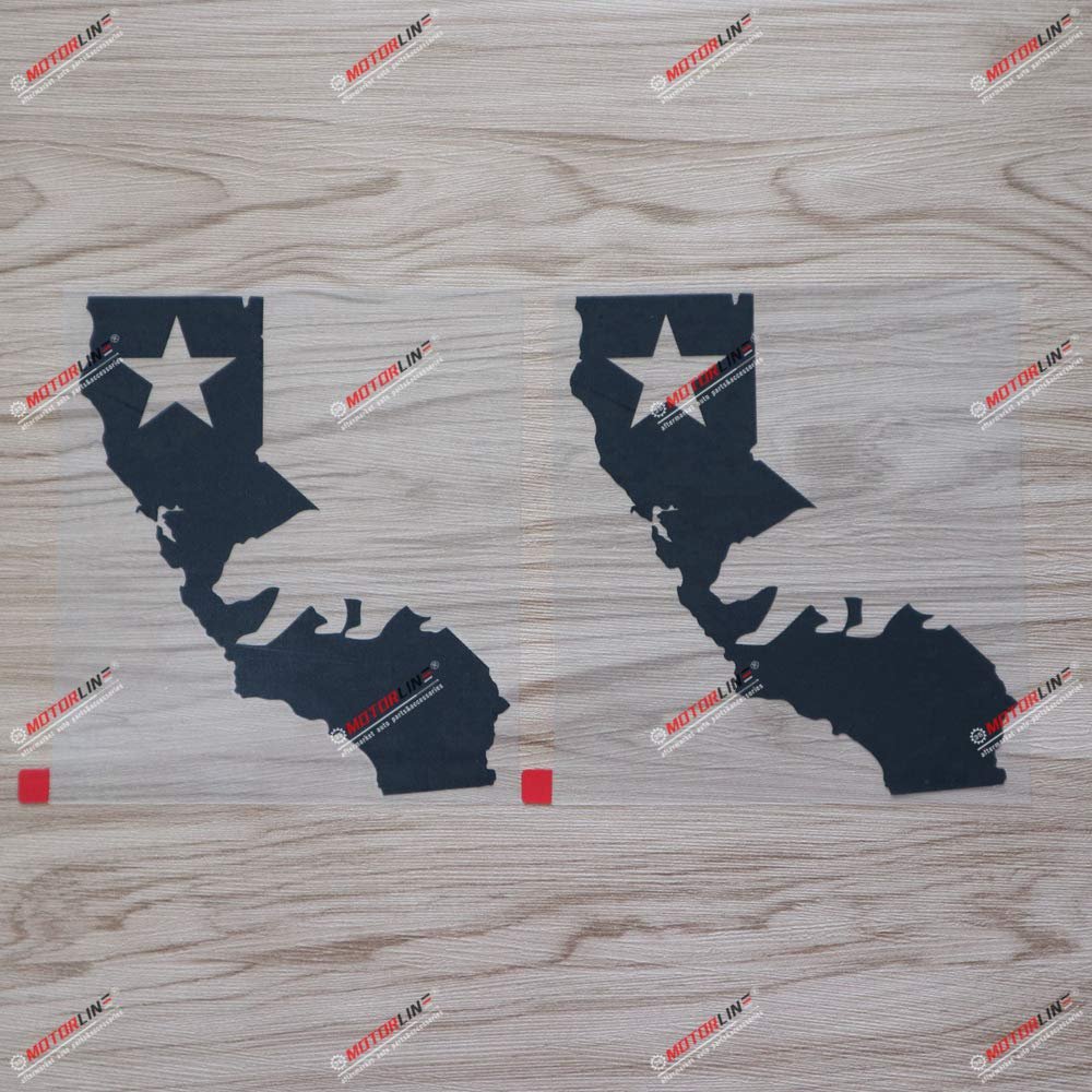 2X Black 6'' California Bear Decal Sticker Map Outline Republic Cali Car Vinyl