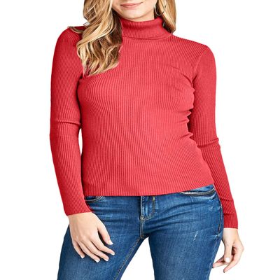 NE PEOPLE Womens Light Weight Basic Long Sleeve Turtle Neck Ribbed Shirt (S-3XL)