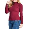 NE PEOPLE Womens Light Weight Basic Long Sleeve Turtle Neck Ribbed Shirt (S-3XL) Magenta view 2