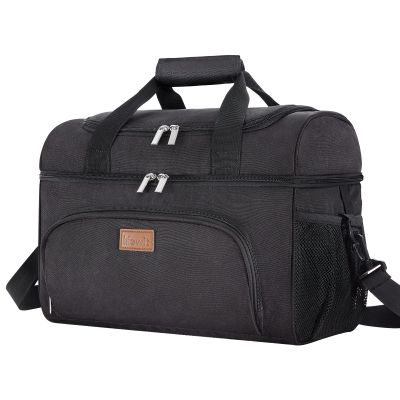 Lifewit Insulated Cooler Bag, 32 Can Large Leakproof Beach Cooler, Lightweight Portable Double Layer Soft-Sided Travel Ice Chest for Camping, Kayaking, Road Trips, Grocery Shopping, Black