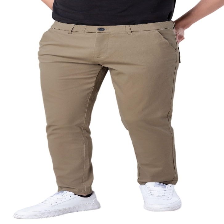 Plaid&Plain Men's Skinny Stretchy Khaki Pants Colored Pants Slim Fit Slacks Tapered Trousers 819 D-P-Khaki 33X30