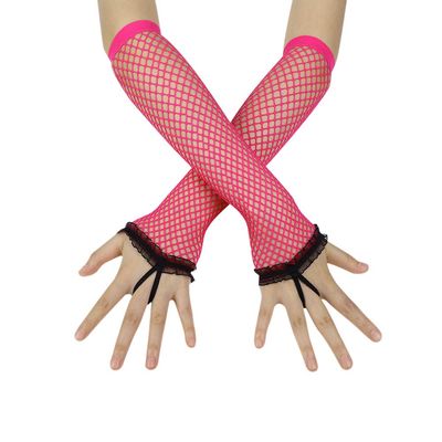 Ibluelover Kids Long Fishnet Gloves Girls Lace Fingerless Mesh Gloves Dance Performance Party Costume Accessory