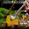 OUTXE Ultralight Titanium Long Handle Fork and Spoon Set view 3