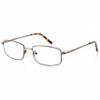 Hit Notion Rectangle Prescription Eyeglass Frames for Men Women - Metal Full Rim - Brush Pewter - 53-17-140 - Lightweight Comfortable Fit view 1