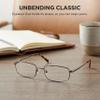 Hit Notion Rectangle Prescription Eyeglass Frames for Men Women - Metal Full Rim - Brush Pewter - 53-17-140 - Lightweight Comfortable Fit view 3