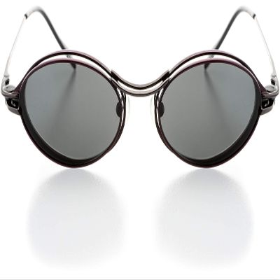 Hit Notion Unisex Clip-On Eyewear - Oval Shape, Metal Full Rim, Gunmetal Lavendar