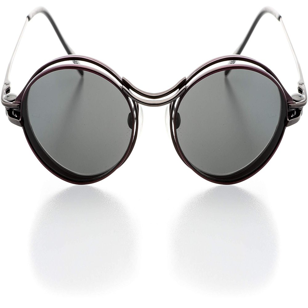 Hit Notion Unisex Clip-On Eyewear - Oval Shape, Metal Full Rim, Gunmetal Lavendar