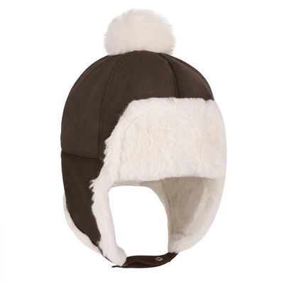 Ylucky Baby Winter Trooper Hat Earflap Ushanka Cap Suede Russian Trapper Hat Infant Beanie Hat with Earflap