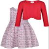 Bonny Billy Girls' Clothing Sets Flower Dress and Solid Cardigan 2 PCS Outfits 4-5t Red view 3
