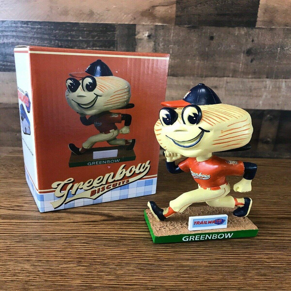 Greenbow Biscuit Head Mascot 2019 Montgomery Biscuits Bobblehead SGA