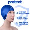 3D Silicone Swim Cap with Ear Protection - Seamless Comfortable Fit for Adults & Youth - Helps Keep Hair Dry - Waterproof Swimming Cap for Men & Women for Pool or Training view 3