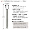 TITECOUGO Titanium Spork, Camping Long Spork Titanium Multitool Lightweight Camp Outdoors Hiking Travel Convenient Picnic Spoon Fork for Men Women Portable Flatware 2 pack view 2
