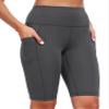 CADMUS 3 Pack Women Biker Compression Short Leggings for Yoga Workout with Big Pockets,3 Pack,1026,Black,Grey,Wine Red,Small view 4