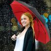 NicoleNi Auto Windproof Umbrella with 10 Ribs and Double Layers, Compact Folding Travel Umbrella with Leather Cover for Men&Women - Perfect for Travel, Rain or Storms (Red) view 2