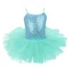 Agoky Kids Girl's Sparkling Ballet Tutu Dress Dance wear Costumes Gymnastics Leotard Gym Party Turquoise 3-4 view 1