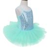 Agoky Kids Girl's Sparkling Ballet Tutu Dress Dance wear Costumes Gymnastics Leotard Gym Party Turquoise 3-4 view 2