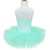 Agoky Kids Girl's Sparkling Ballet Tutu Dress Dance wear Costumes Gymnastics Leotard Gym Party Turquoise 3-4 view 3
