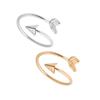 JOYID Fashion Arrow Feather Ring 2pcs Gold Silver Opening Adjustable Simple Ring for Women view 1