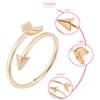 JOYID Fashion Arrow Feather Ring 2pcs Gold Silver Opening Adjustable Simple Ring for Women view 2