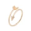 JOYID Fashion Arrow Feather Ring 2pcs Gold Silver Opening Adjustable Simple Ring for Women view 3